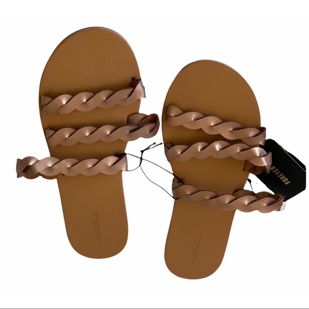 Forever 21 Rose Gold Sandal Flats Size 7.5